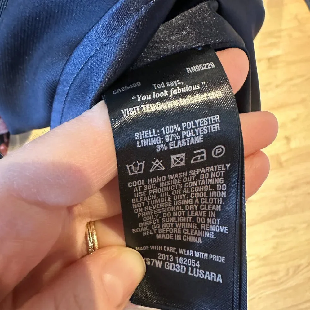 Ted Baker London Alphabet Ditsy Skater Dress Size 0/XS Floral Fit & Flare Navy - Picture 13 of 17